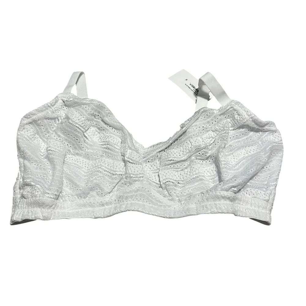 Cosabella Dolce Curvy Bralette White Lace‎ Wireless Bra DOLCE1310 XL New